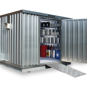 Conteneur pour matières dangereuses SRC-S 3.1W galvanisé, avec porte à un seul vantail