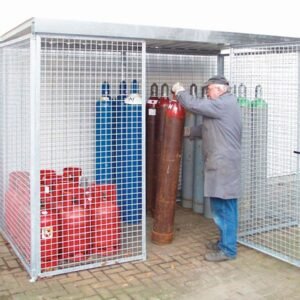 Conteneur de bouteilles de gaz, entrepôt de bouteilles de gaz avec toit