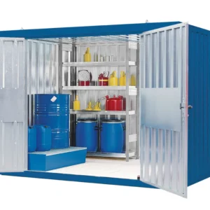 Conteneur matériel MC 320-T2, galvanisé et peint, avec porte à 2 battants, livraison montée