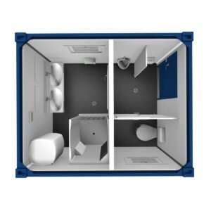 Bungalow sanitaire 7,3 m² : 1 Douche et 1 WC [10 pieds]